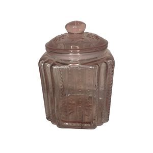 Pink Glass Canister